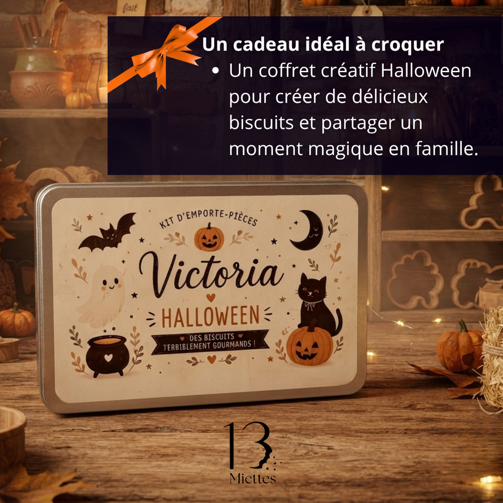 Kit d'emporte-pièces Halloween avec boîte personnalisée.