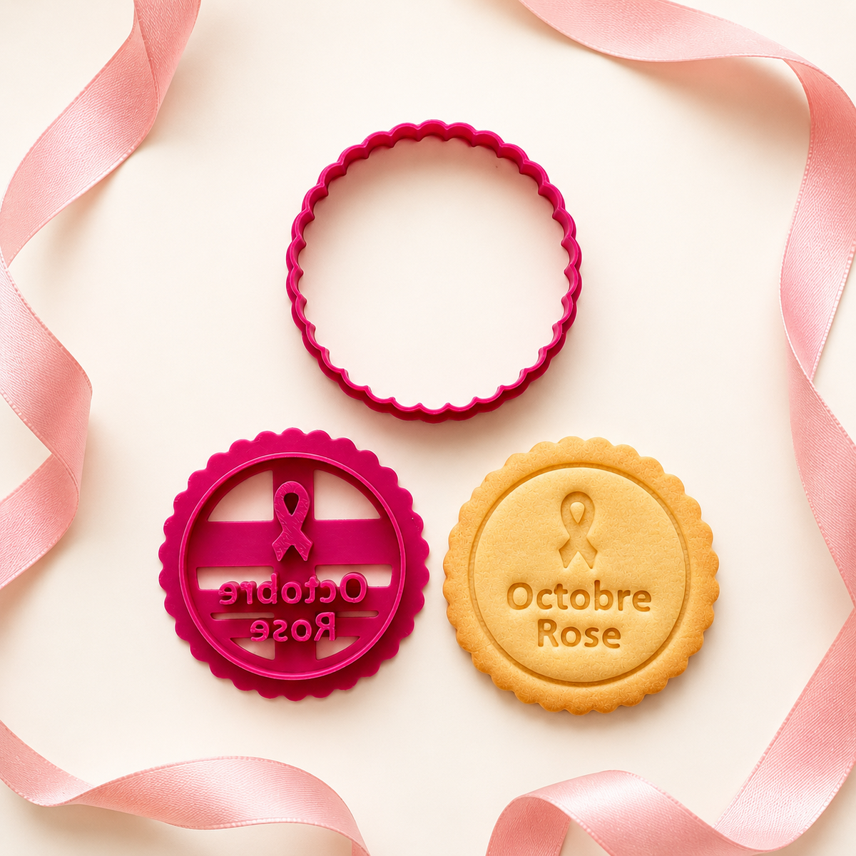 Emporte-pièce Octobre Rose pour biscuits solidaires