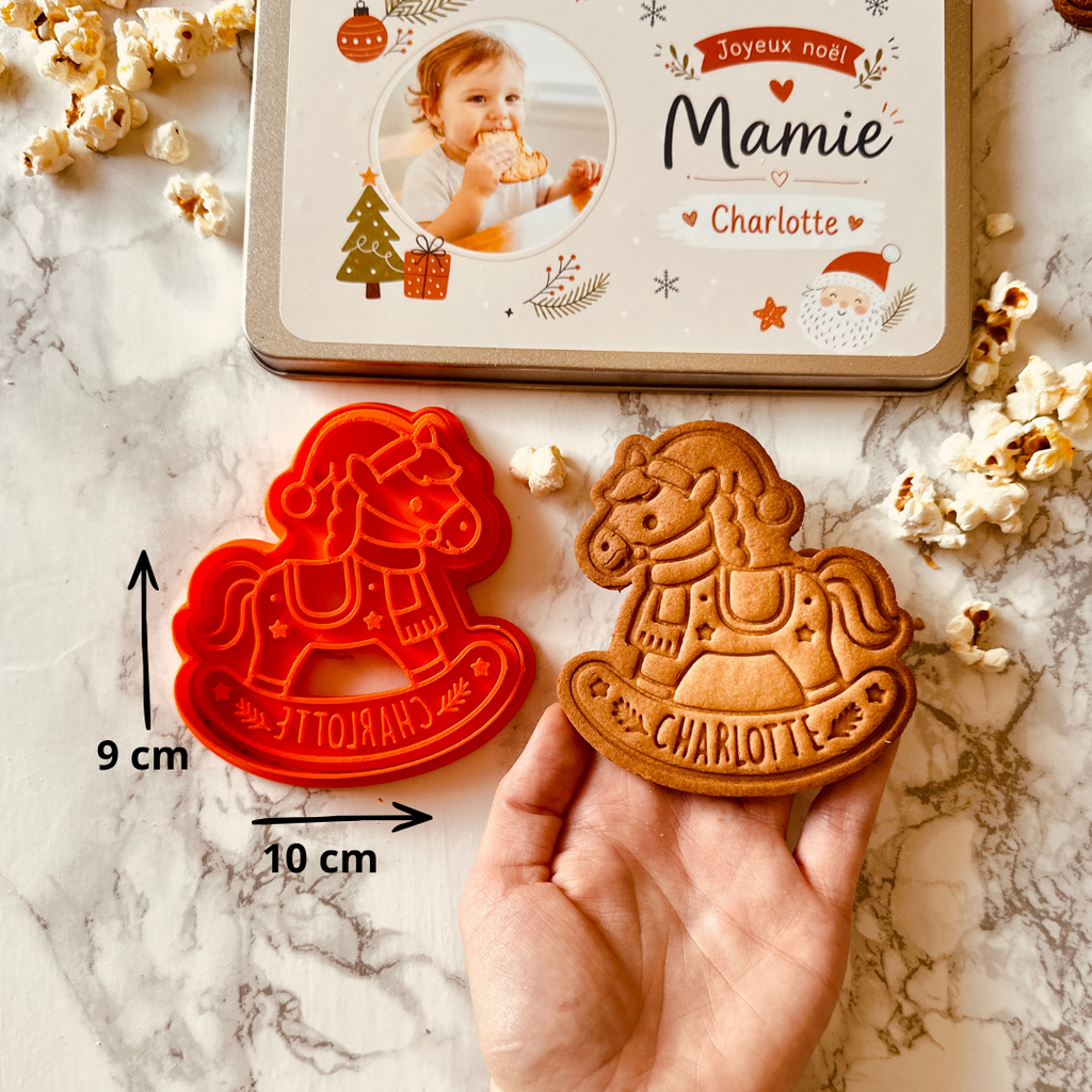 Boîte de Noël personnalisée avec 3 emporte-pièces à biscuits – Kit sablés de Noël avec emporte-pièce personnalisé