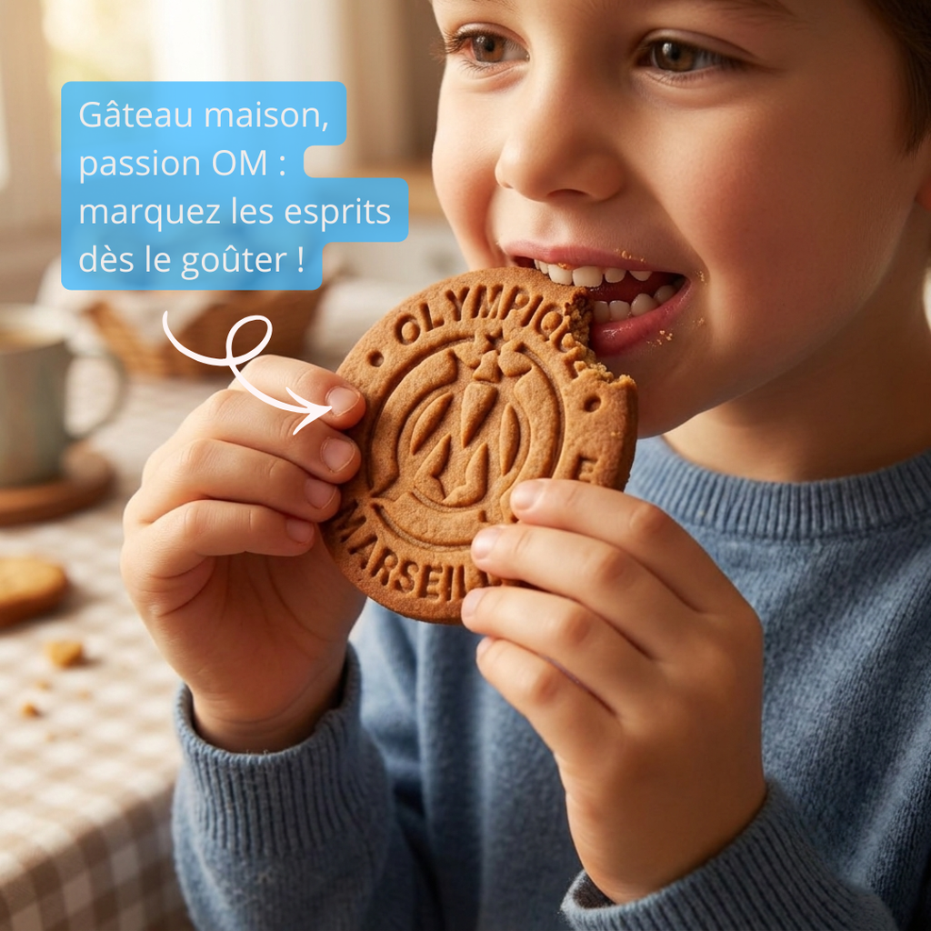 Kit emporte-pièces Olympique de Marseille personnalisé – 3 emporte-pièces dont 1 personnalisé + boîte cadeau OM