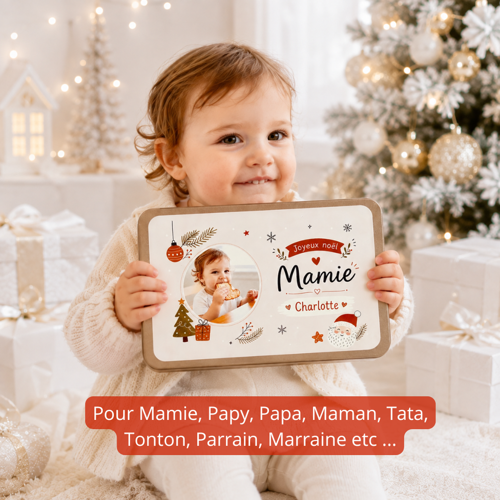 Boîte de Noël personnalisée avec 3 emporte-pièces à biscuits – Kit sablés de Noël avec emporte-pièce personnalisé
