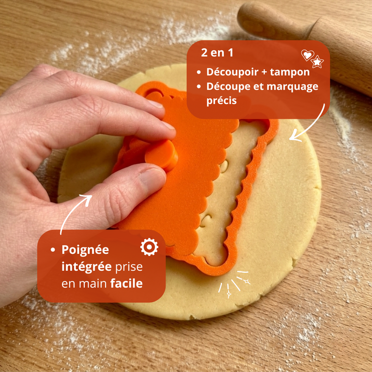 Kit emporte-pièce personnalisé prénom + 3 mots | Pochon personnalisé & recette incluse