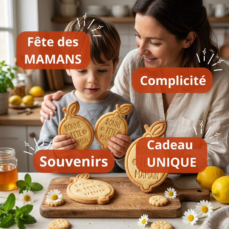 Emporte-pièce citron Bonne Fête Maman – biscuit fait maison