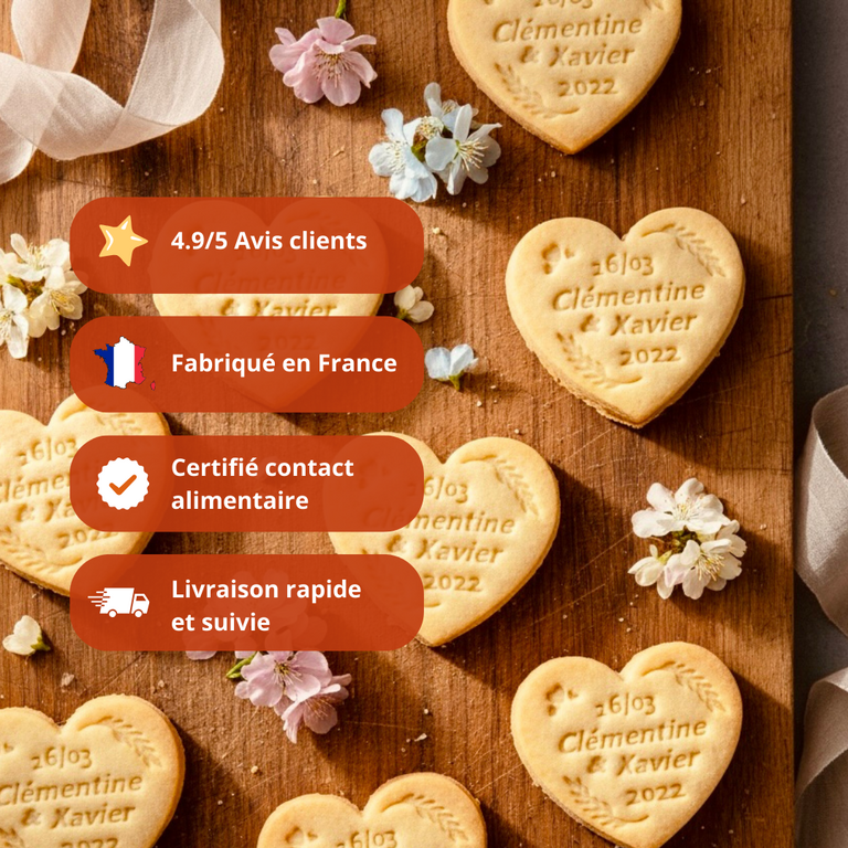 Emporte-Pièce mariage personnalisé cadeaux invités biscuits personnalisés