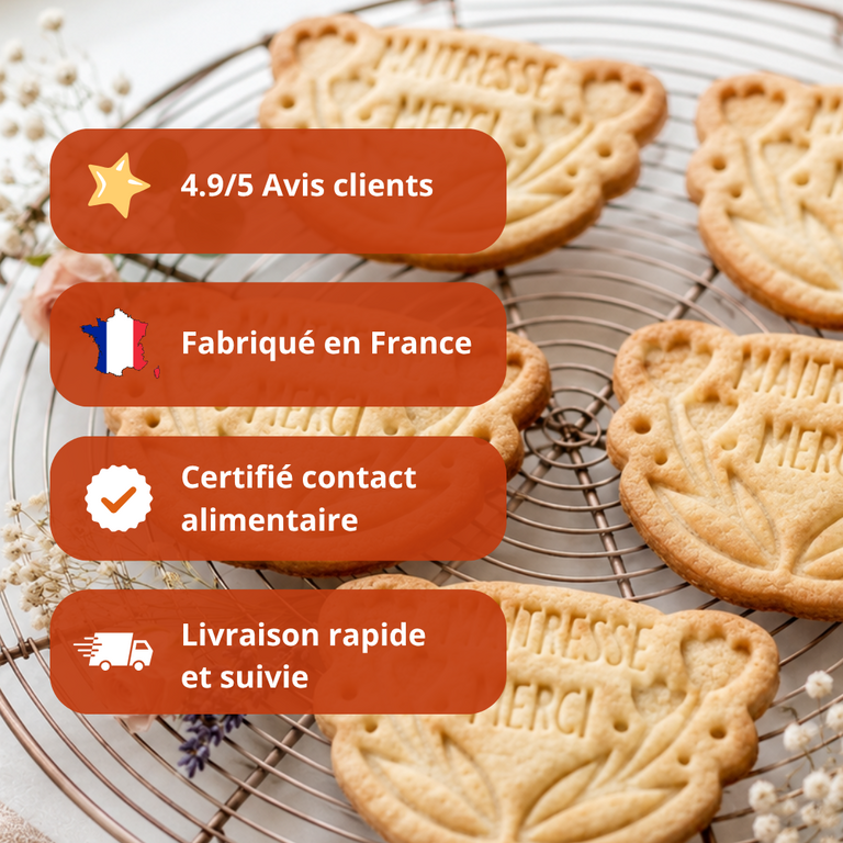 Emporte-pièce fin d’année scolaire personnalisé – Maîtresse, Maître, Nounou, ATSEM – Cadeau biscuits maison école