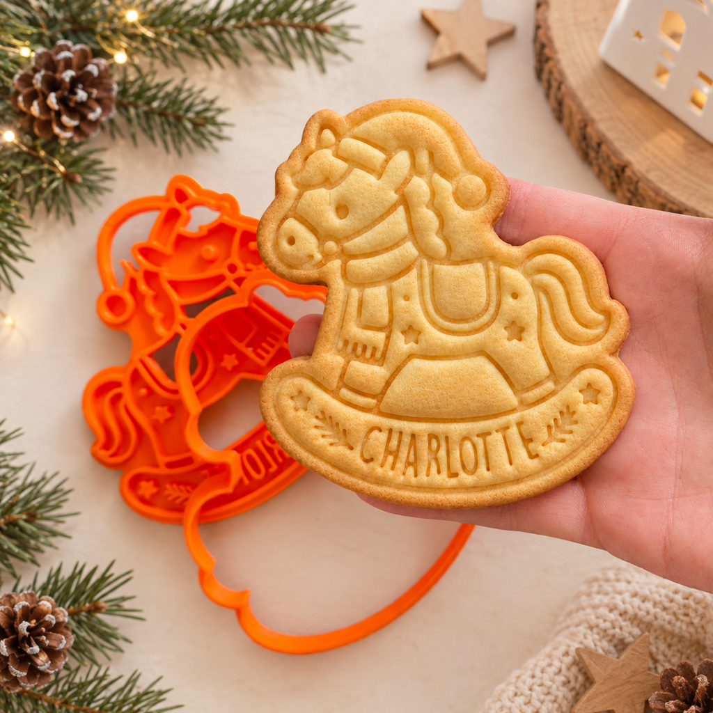 Emporte-pièce Cheval à Bascule Personnalisé biscuits de Noël