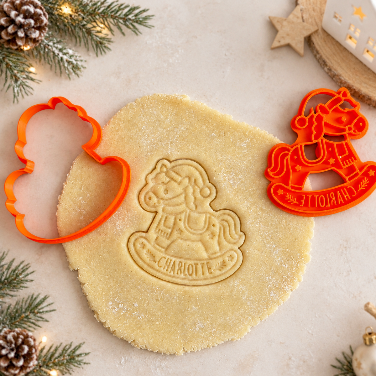 Emporte-pièce Cheval à Bascule Personnalisé biscuits de Noël