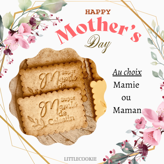 Emporte-pièces fêtes des mères "Super Mamie ou Maman de "Prénom"