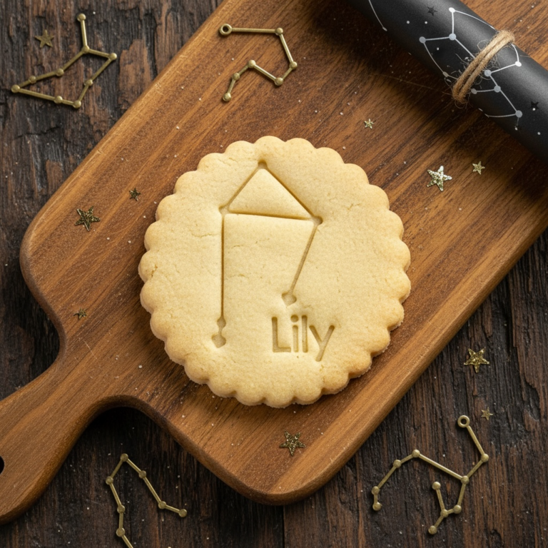 Emporte-pièce Constellation Balance Personnalisé avec Prénom – Biscuit Astrologique