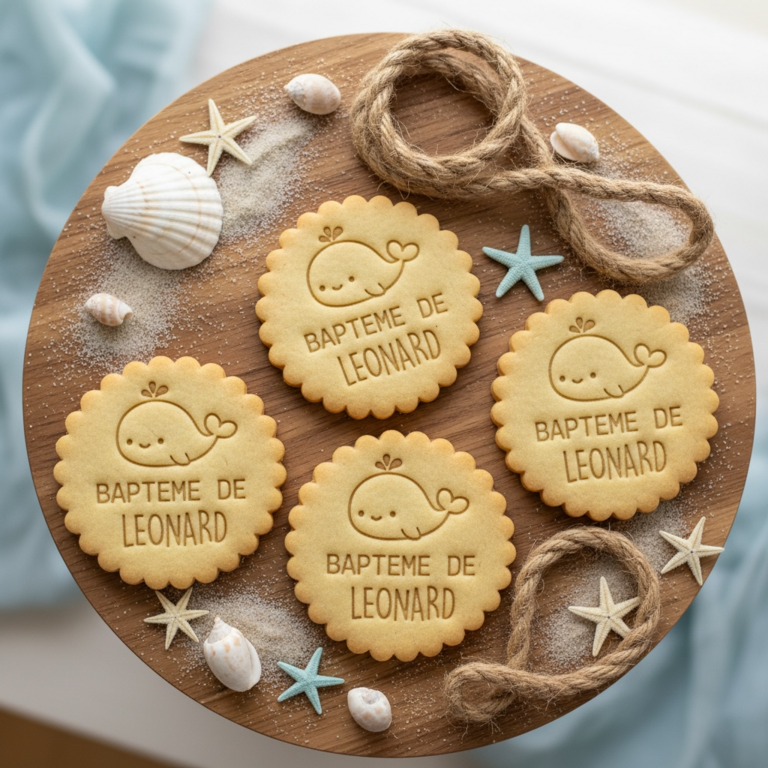 Emporte-pièce Baleine Baptême – Douceur marine pour biscuits personnalisés