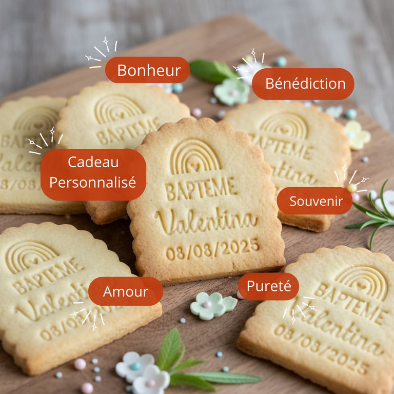 Emporte-pièce baptême personnalisé cadeaux invités biscuits personnalisés