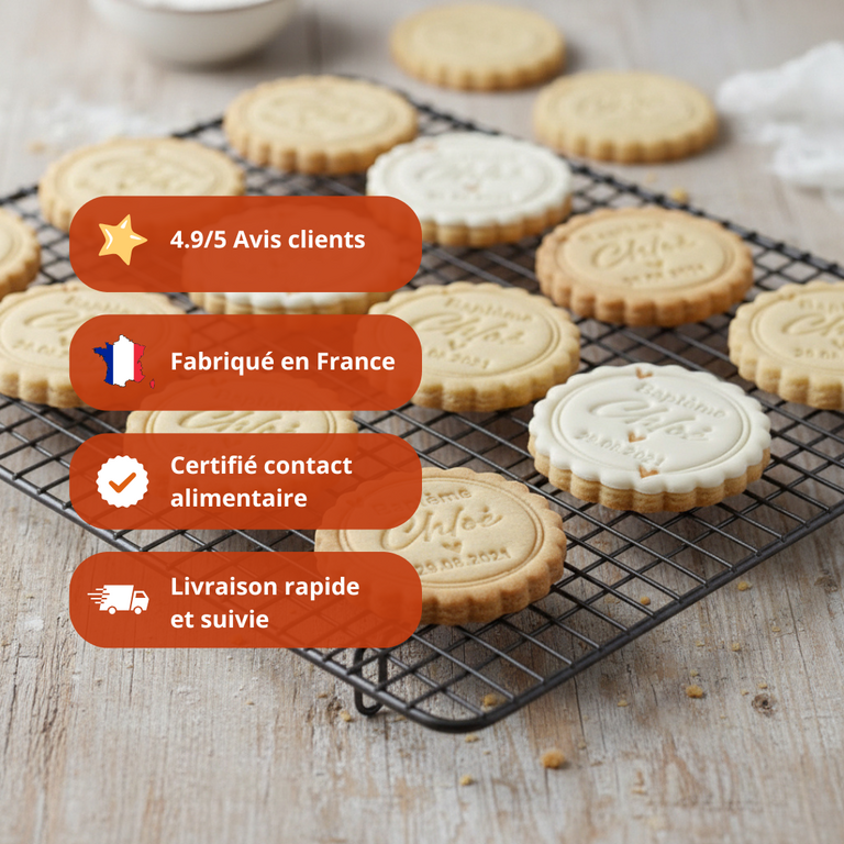 Emporte-pièce baptême personnalisé cadeaux invités biscuits personnalisés chloé