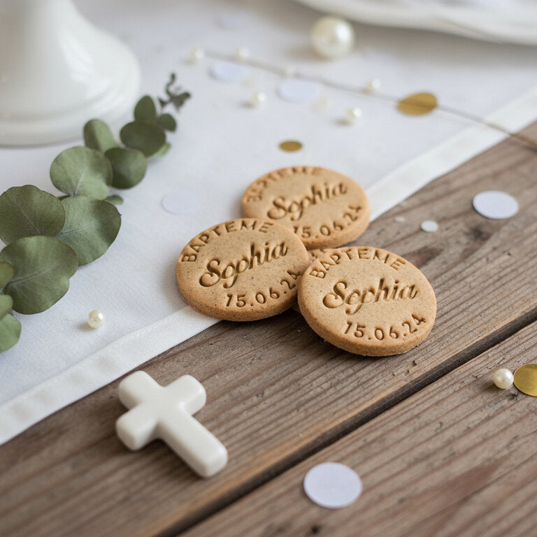 Emporte-pièce baptême personnalisé cadeaux invités biscuits personnalisés