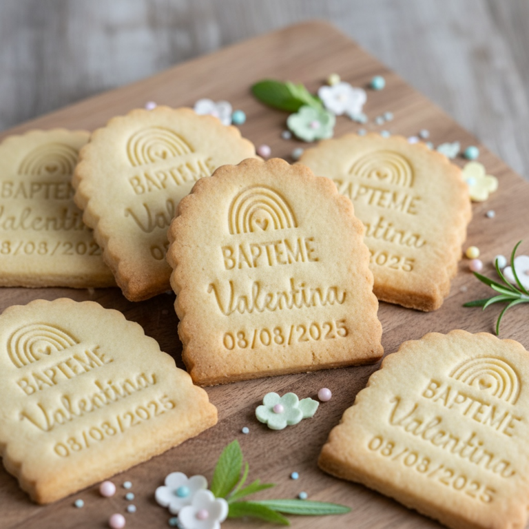 Emporte-pièce baptême personnalisé cadeaux invités biscuits personnalisés