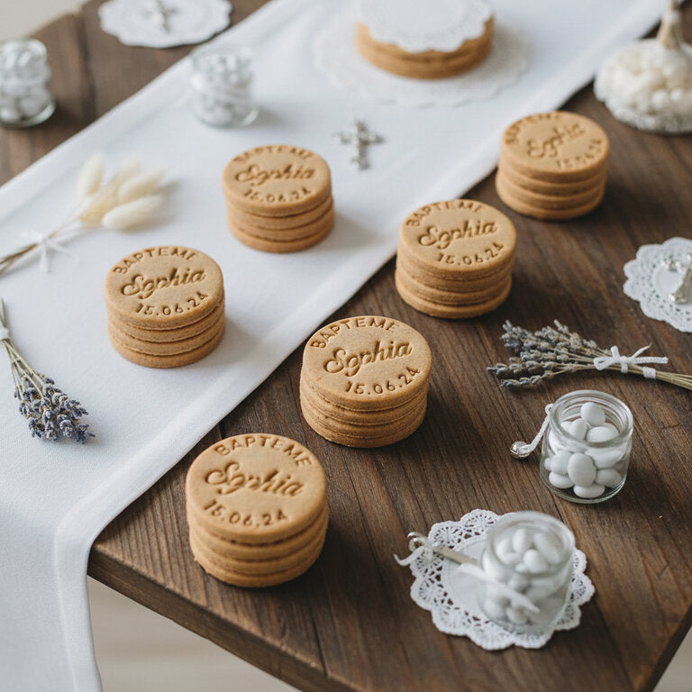 Emporte-pièce baptême personnalisé cadeaux invités biscuits personnalisés