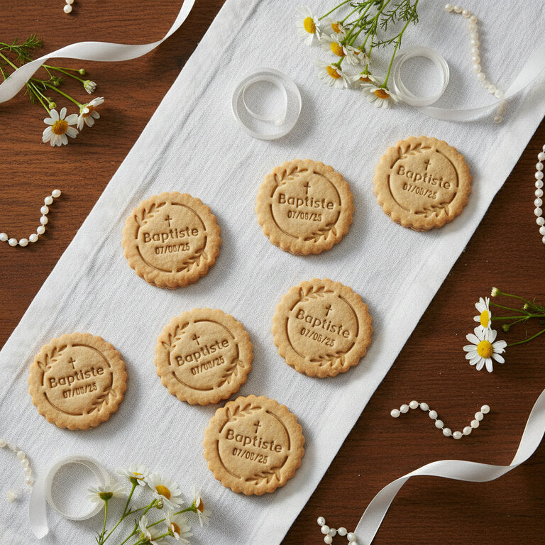 Emporte-pièce baptême personnalisé cadeaux invités biscuits personnalisés