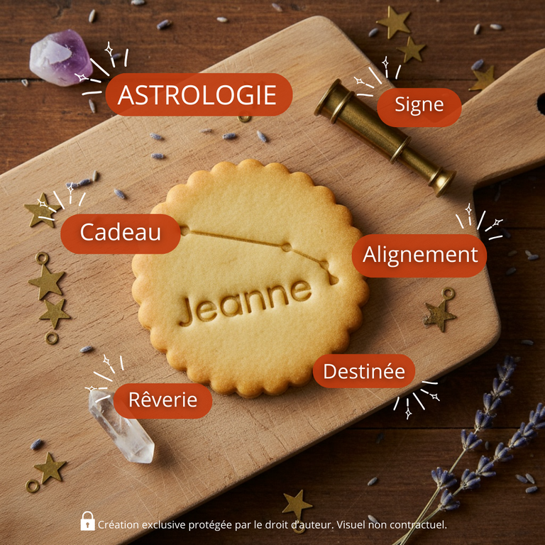 Emporte-pièce Constellation Bélier Personnalisé avec Prénom – Biscuit Astrologique