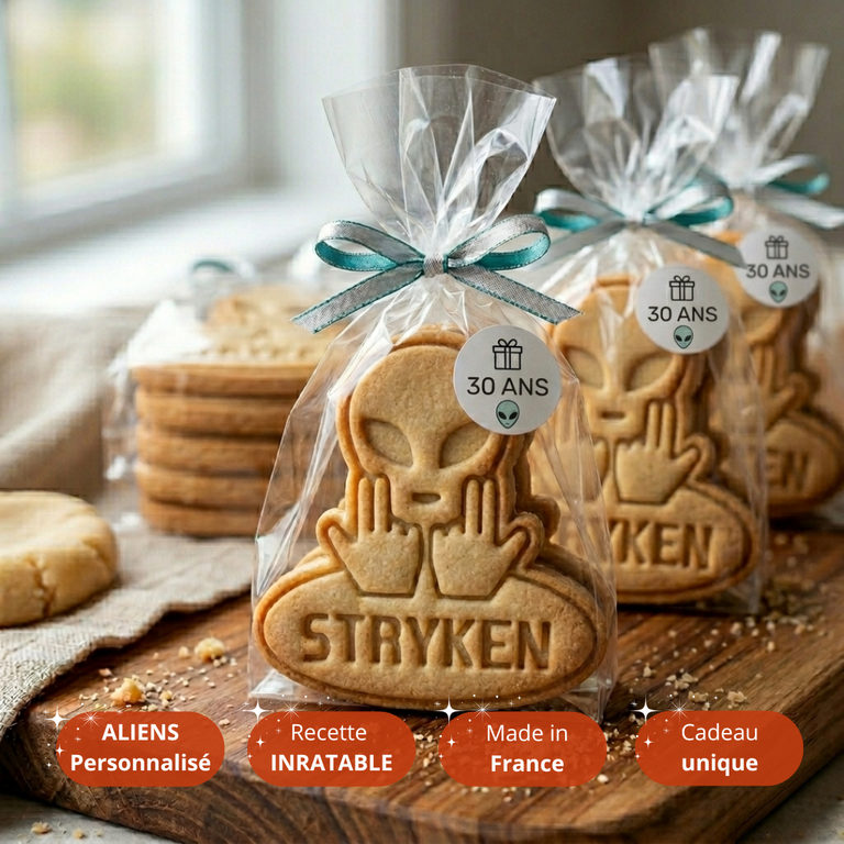 Emporte-pièce Alien Personnalisé avec Prénom – Biscuit Enfant – Style Rap Français / Culture Urbaine – Découpoir Pâtisserie 3D