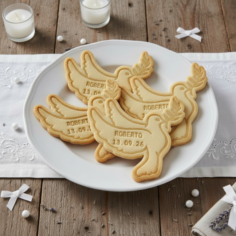 Emporte-pièce colombe personnalisé – cadeaux pour invités Baptême