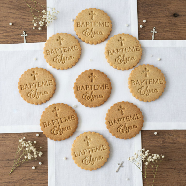Emporte-pièce baptême personnalisé cadeaux invités biscuits personnalisés