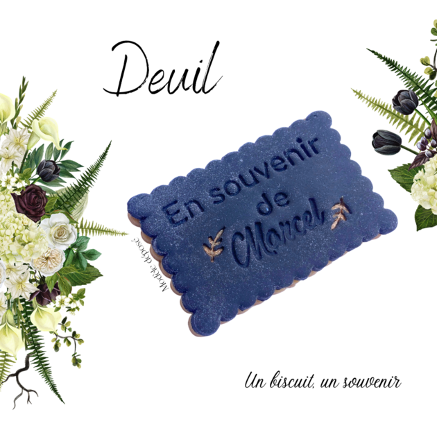 Emporte-pièce Petit Beurre « En souvenir de » – Découpoir & Tampon personnalisable
