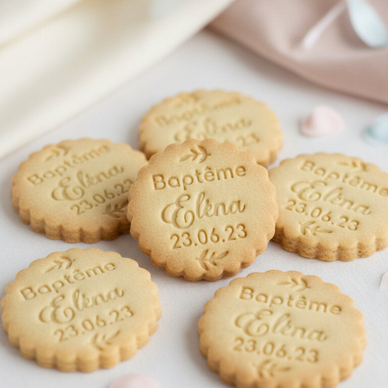 Emporte-pièce Baptême personnalisé cadeaux invités biscuits personnalisés eliso