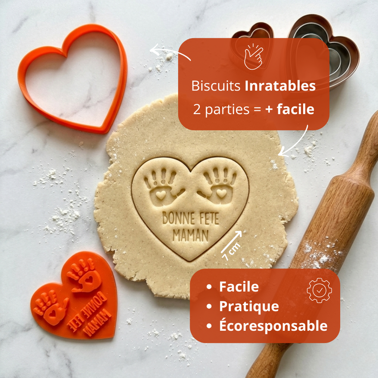 Emporte-pièce coeur empreintes de mains – cadeau Fête des Mères fait maison