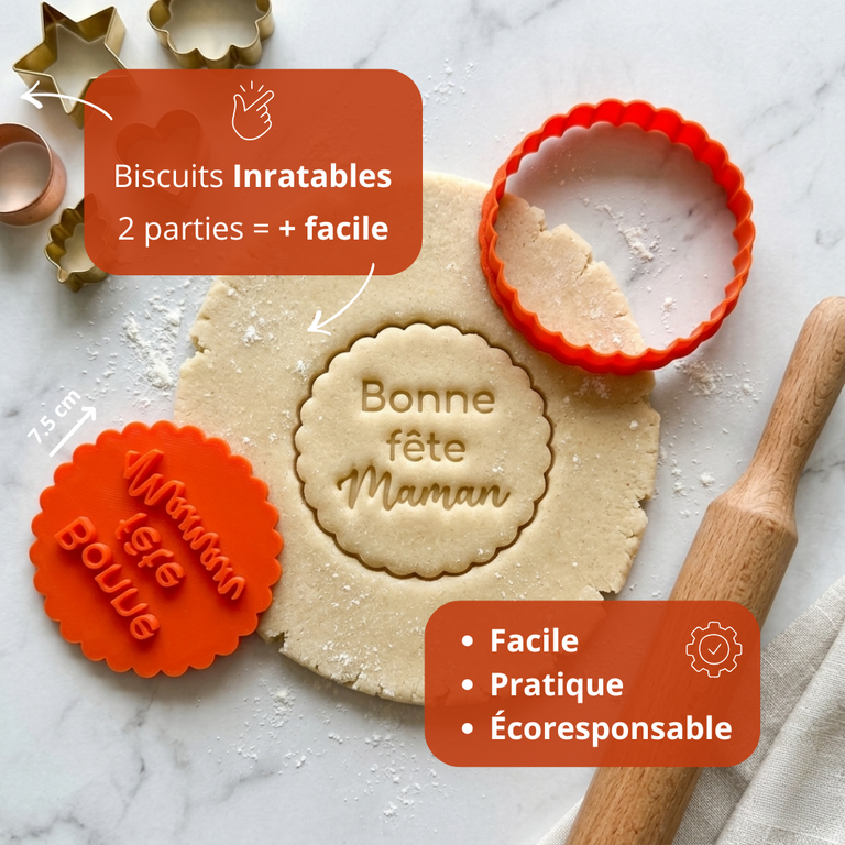 Emporte-pièce Bonne Fête Maman – biscuit fait maison