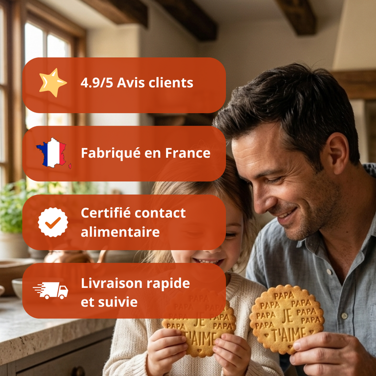 Emporte-pièce Papa je t’aime pour biscuits maison – Fête des Pères