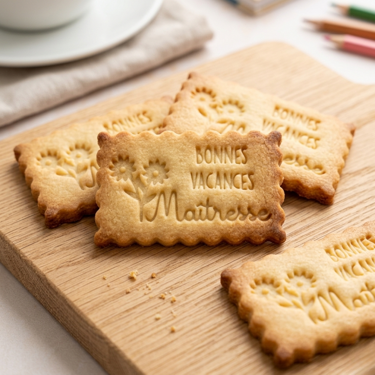 Emporte-pièce Biscuits "Bonnes Vacances" – Maîtresse, Maître, Nounou, ATSEM