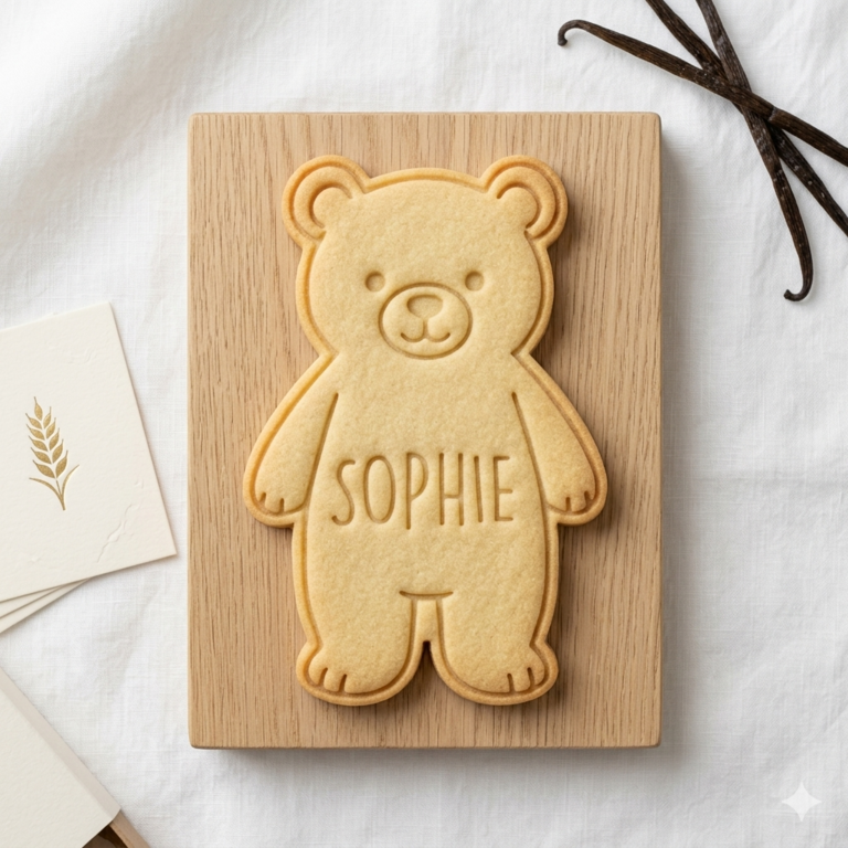 Emporte-pièce Ourson Personnalisé avec Prénom – Découpoir Biscuit Fabrication Française