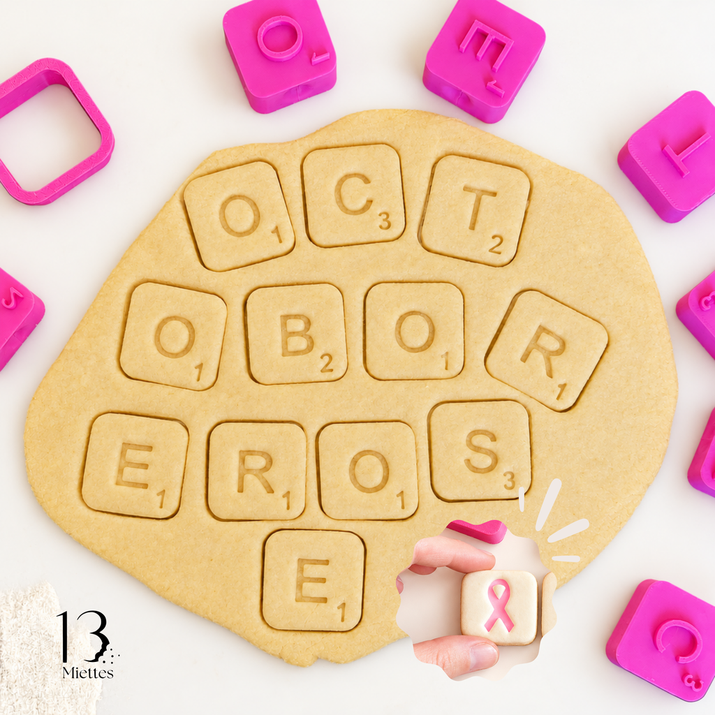 Emporte-pièces « Octobre Rose » – Scrabble gourmand