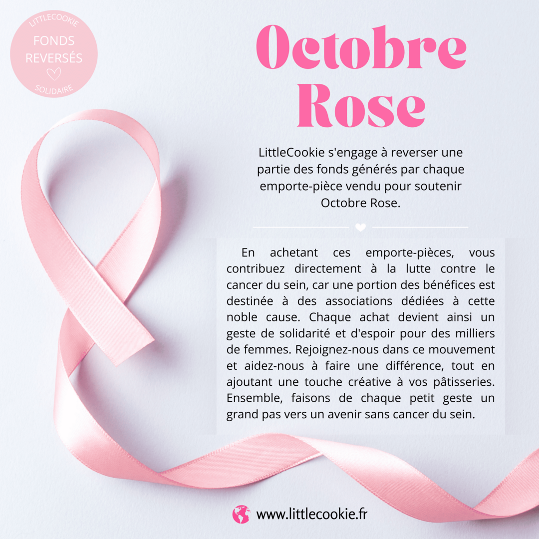 Emporte-pièce octobre rose ruban rose ligue contre le cancer