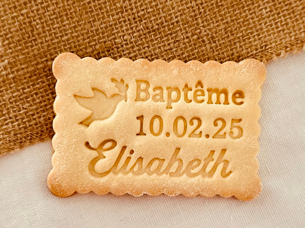 Emporte-pièce baptême personnalisé cadeaux invités biscuits personnalisés