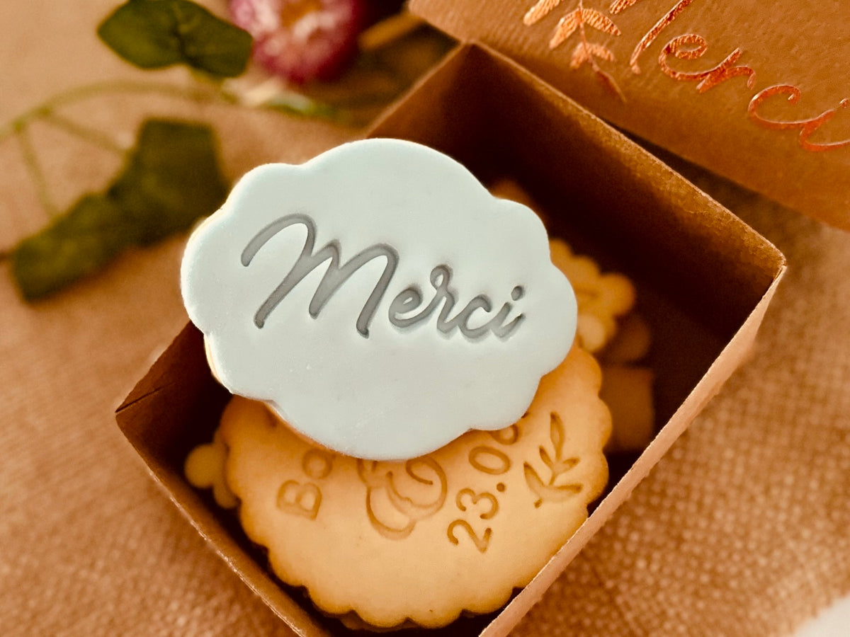 Emporte-pièce Merci mariage baptême anniversaire