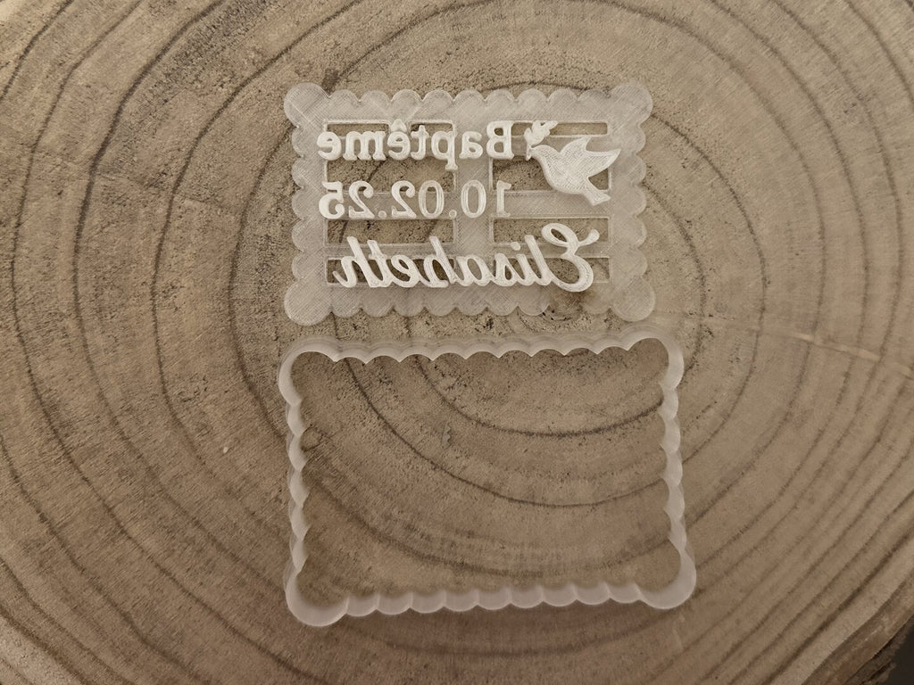 Emporte-pièce baptême personnalisé cadeaux invités biscuits personnalisés