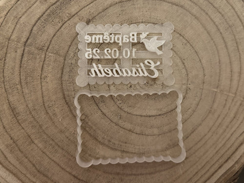 Emporte-pièce baptême personnalisé cadeaux invités biscuits personnalisés