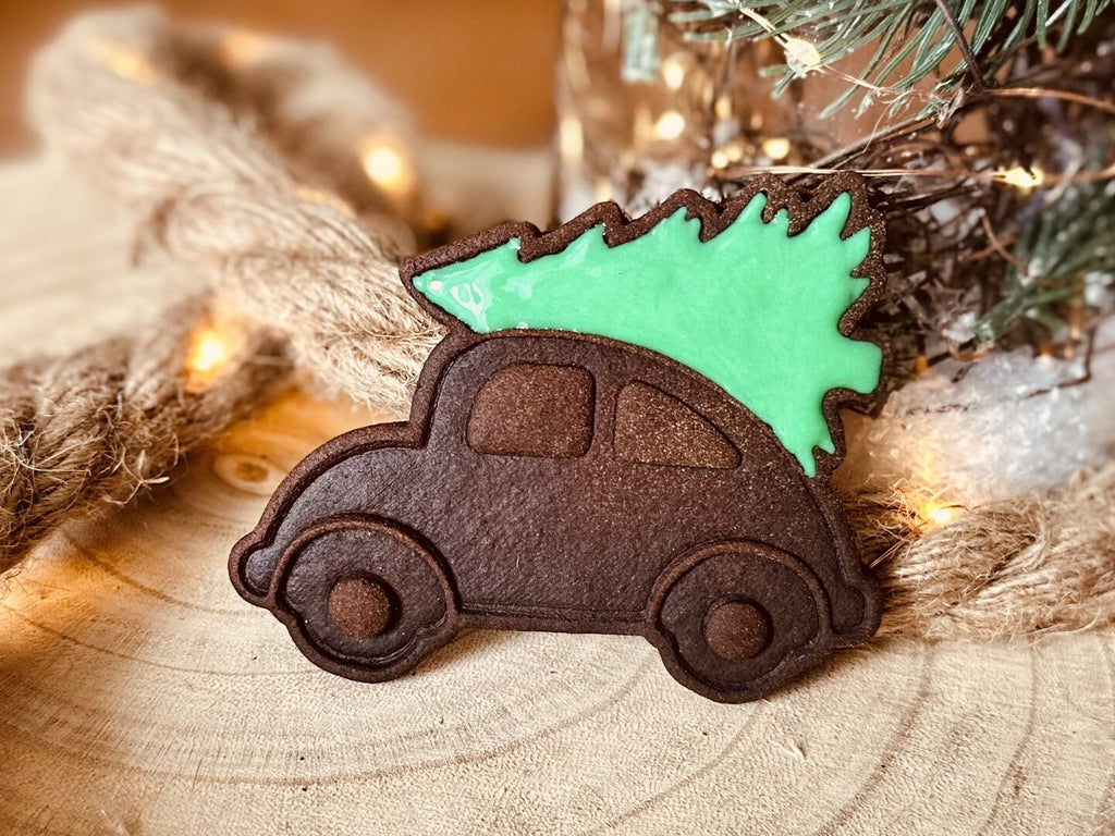Emporte-pièce de noël voiture sapin