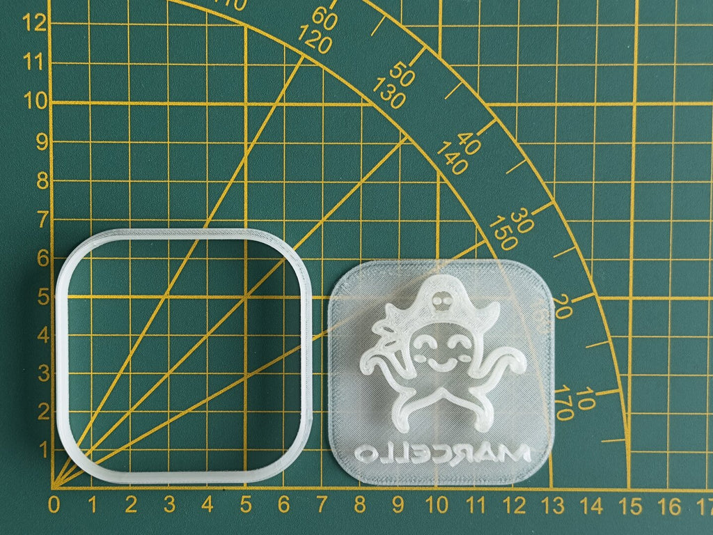 Emporte-Pièce Poulpe Pirate Personnalisé avec Prénom – Biscuit Anniversaire Enfant Thème Pirate