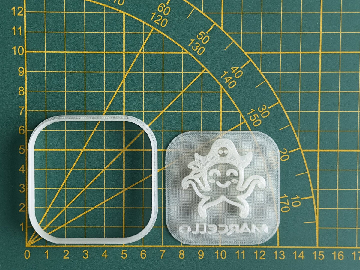 Emporte-Pièce Poulpe Pirate Personnalisé avec Prénom – Biscuit Anniversaire Enfant Thème Pirate