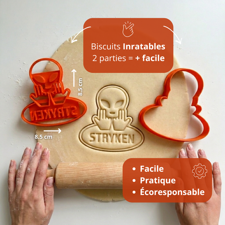 Emporte-pièce Alien Personnalisé avec Prénom – Biscuit Enfant – Style Rap Français / Culture Urbaine – Découpoir Pâtisserie 3D