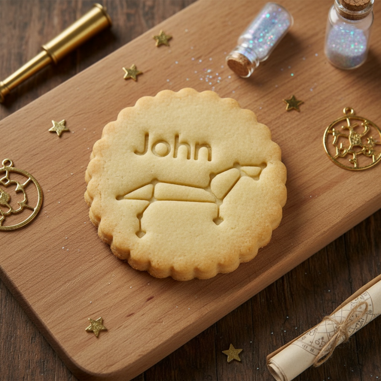 Emporte-pièce Constellation Lion – Biscuits personnalisés avec prénom et cœurs astrologiques