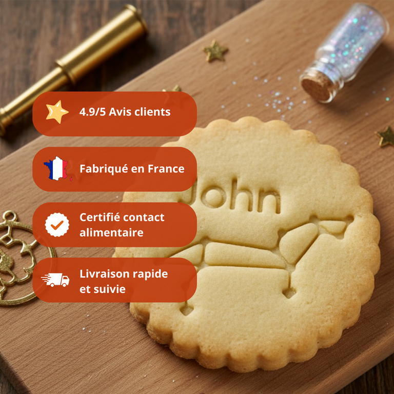 Emporte-pièce Constellation Lion – Biscuits personnalisés avec prénom et cœurs astrologiques