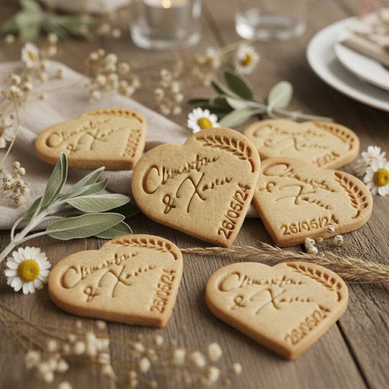Emporte-Pièce mariage personnalisé en forme de cœur cadeaux invités biscuits personnalisés