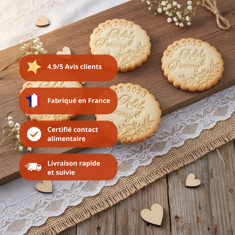 Emporte-Pièce mariage personnalisé cadeaux invités biscuits personnalisés