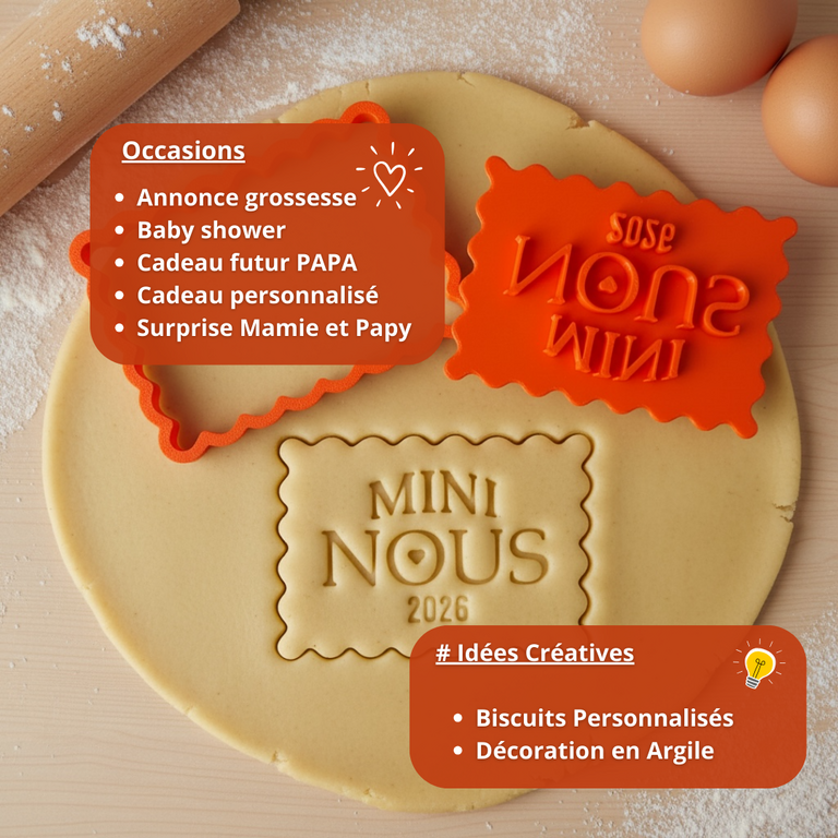 Emporte-pièce Annonce Grossesse Mini nous – Biscuit Petit Beurre Personnalisé