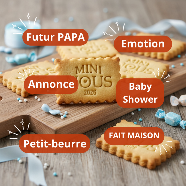 Emporte-pièce Annonce Grossesse Mini nous – Biscuit Petit Beurre Personnalisé
