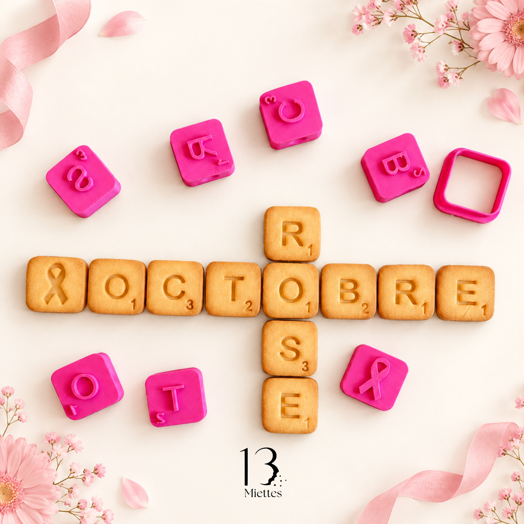 Emporte-pièces « Octobre Rose » – Scrabble gourmand