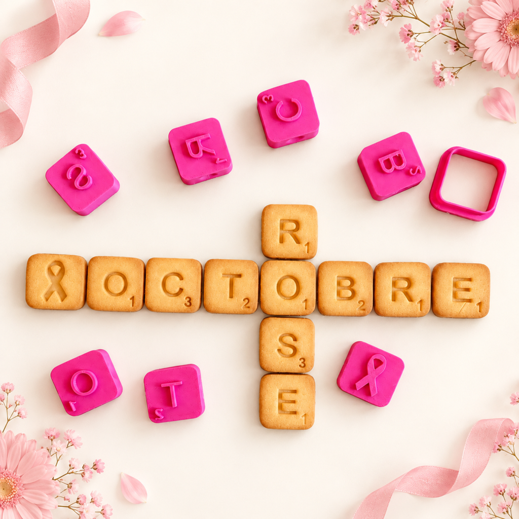 Emporte-pièces « Octobre Rose » – Scrabble gourmand