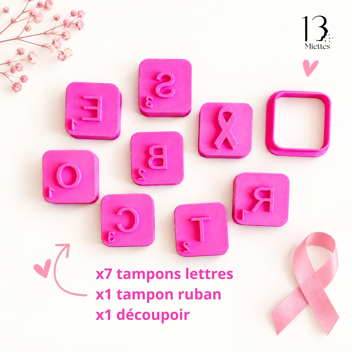 Emporte-pièces « Octobre Rose » – Scrabble gourmand